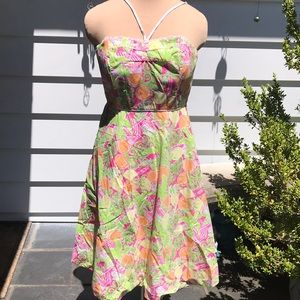 Lilly Pulitzer strapless sundress  SZ 10 a line